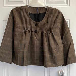 Olive Green Topper by Kas Designs size XL 2 Button Closure